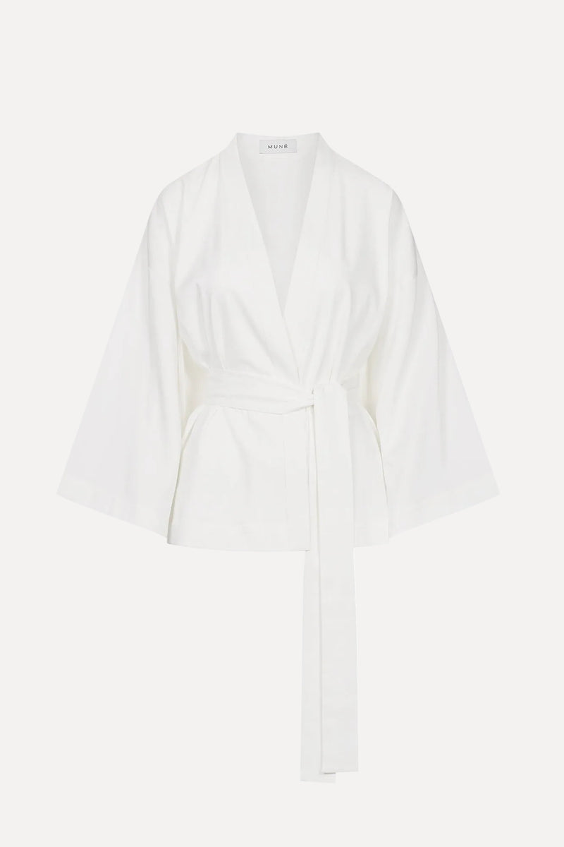 White kimono on a white background