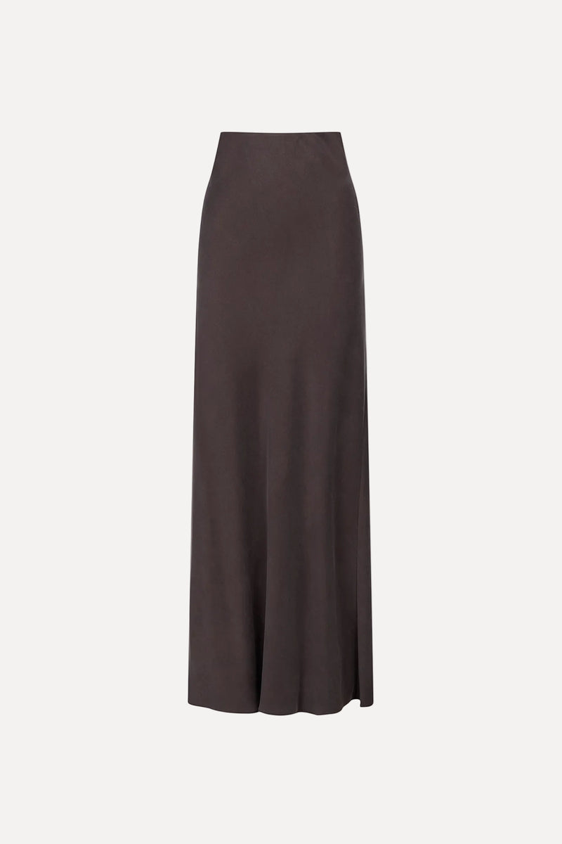 Long brown skirt on a white background